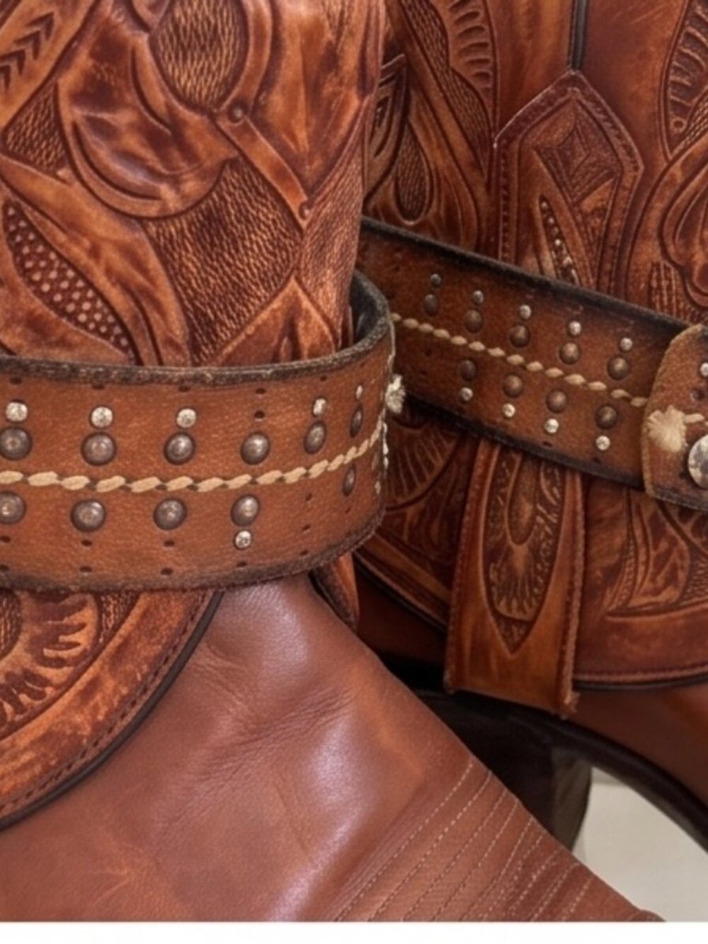 Custom, vintage-embossed foldover leather boots from Kemo Sabe - Picture 14 of 16